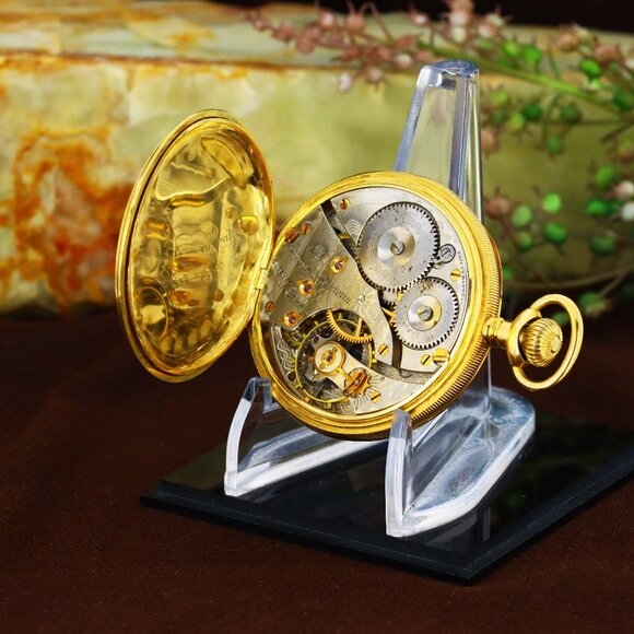 American Waltham Watch Company — A Fine and Rare 18k Gold Open-Face Pocket Watch - Picture 3 of 10